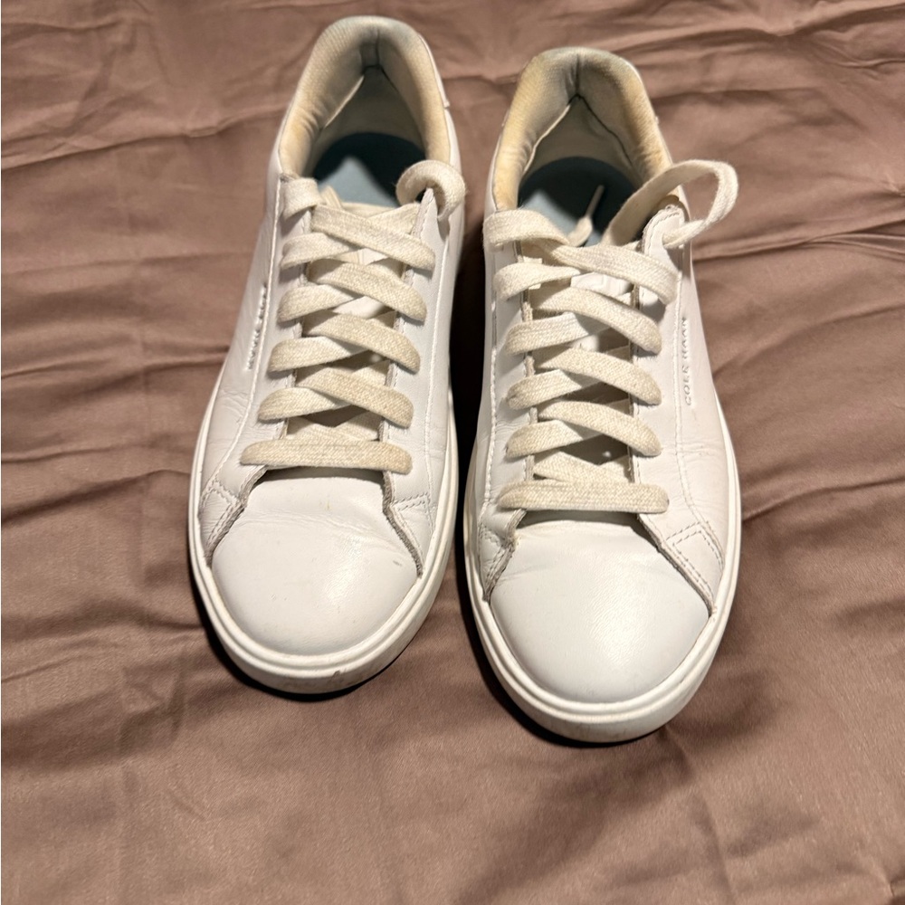 Cole Haan White Leather Low-Top Sneakers